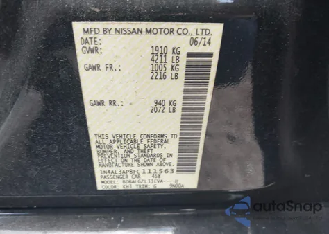 2015 Nissan Altima 2.5 S z USA, uszkodzony, nr VIN 1N4AL3AP8FC111563